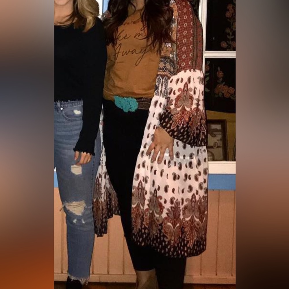 Bell Sleeve Paisley Kimono